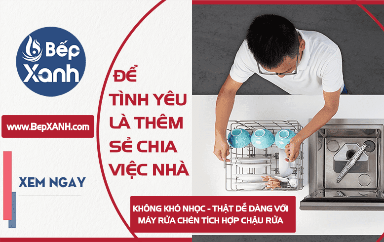 Máy rửa chén tích hợp chậu 2 trong 1