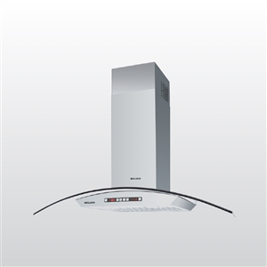 Máy hút mùi áp tường Malloca MC 9078-900 / Ngang 90cm, kiểu kính cong màu inox